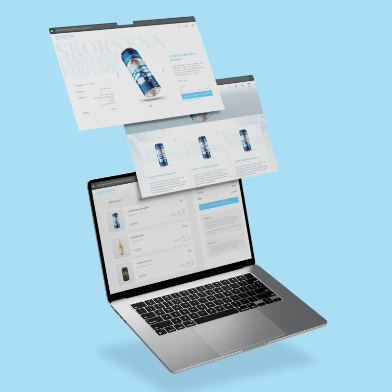 Mockup of Skornenn website on laptop